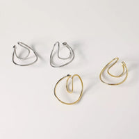 Geometric 3D fluid Line Ear Cuff-One Pair