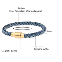 Leather Braided man Bracelet
