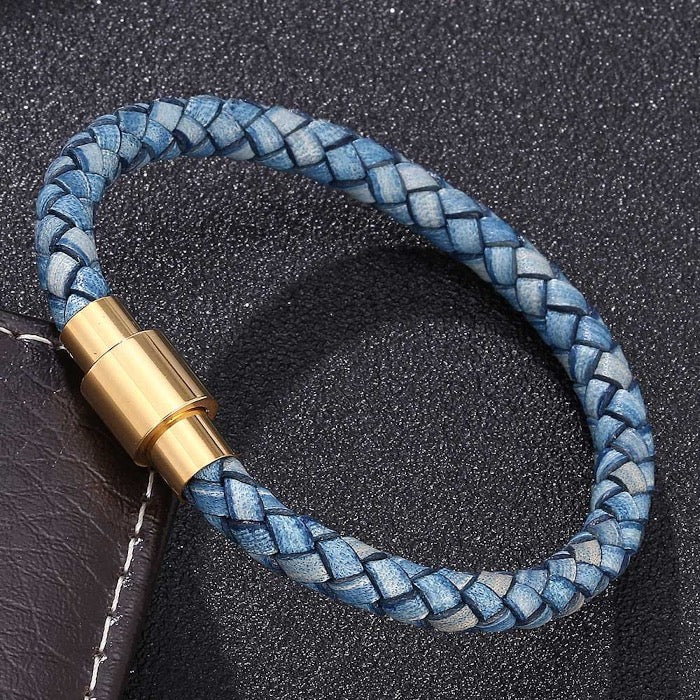 Leather Braided man Bracelet