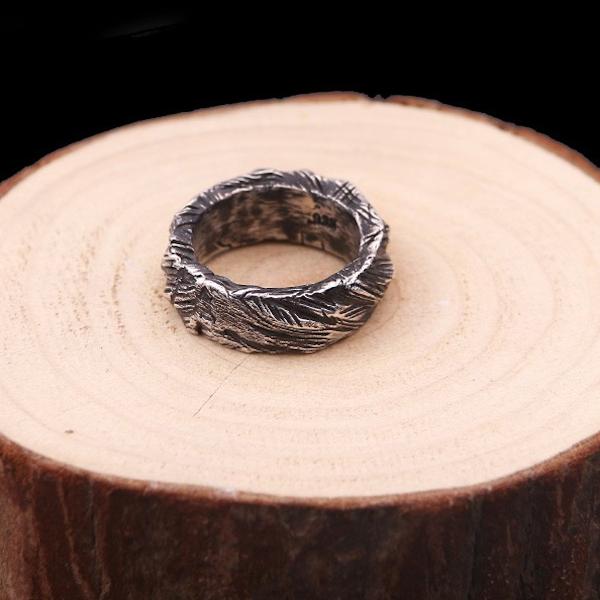 Rock Ring for men- Solid Silver