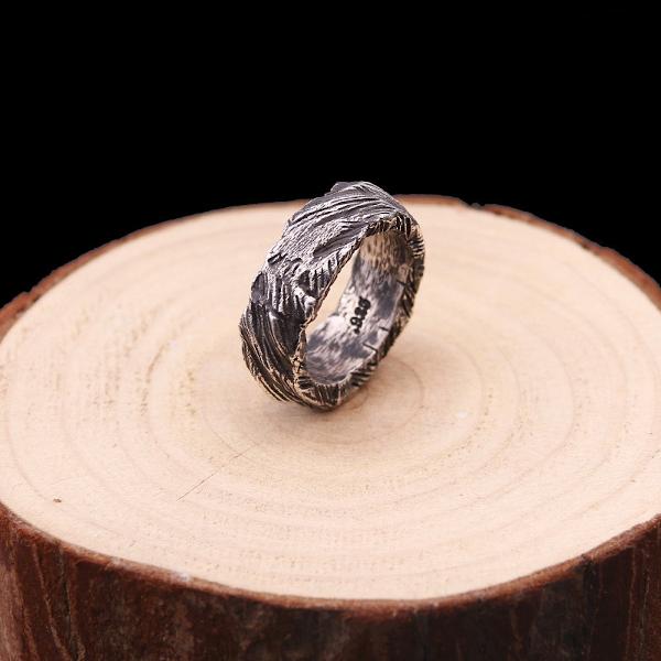 Rock Ring for men- Solid Silver