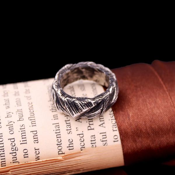 Rock Ring for men- Solid Silver