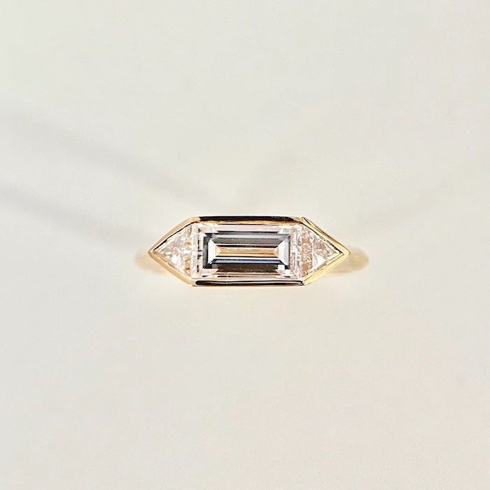 Radiant 3-Stone Moissanite Ring