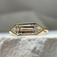 Radiant 3-Stone Moissanite Ring