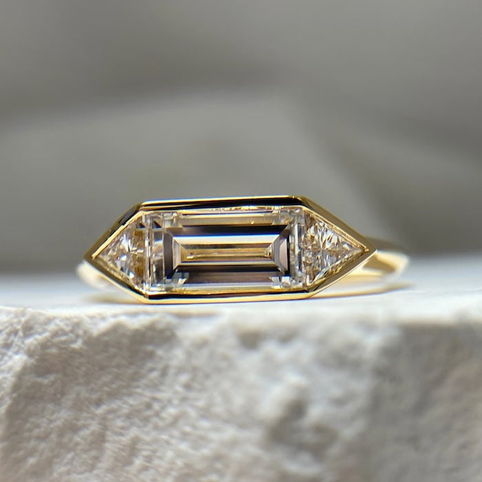 Radiant 3-Stone Moissanite Ring
