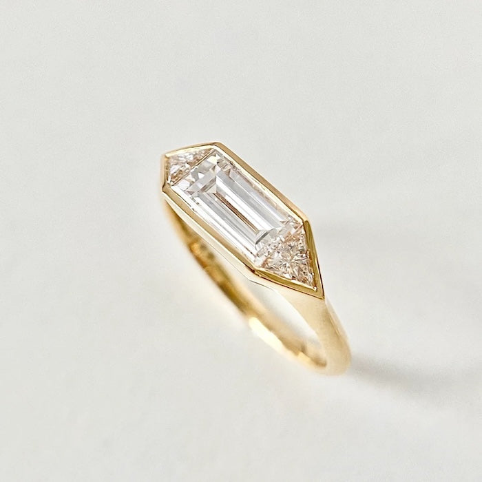 Radiant 3-Stone Moissanite Ring