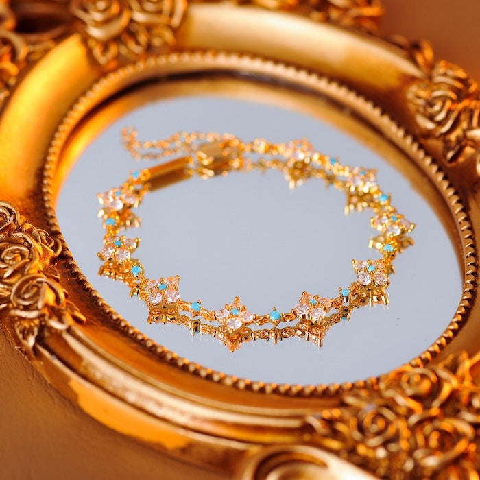 Four Leaf Flower Sparkle Bracelet