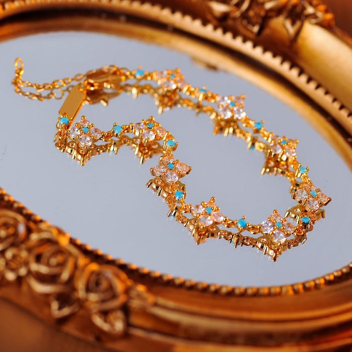 Four Leaf Flower Sparkle Bracelet