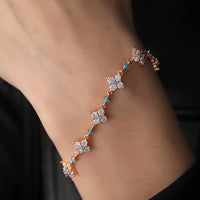 Four Leaf Flower Sparkle Bracelet