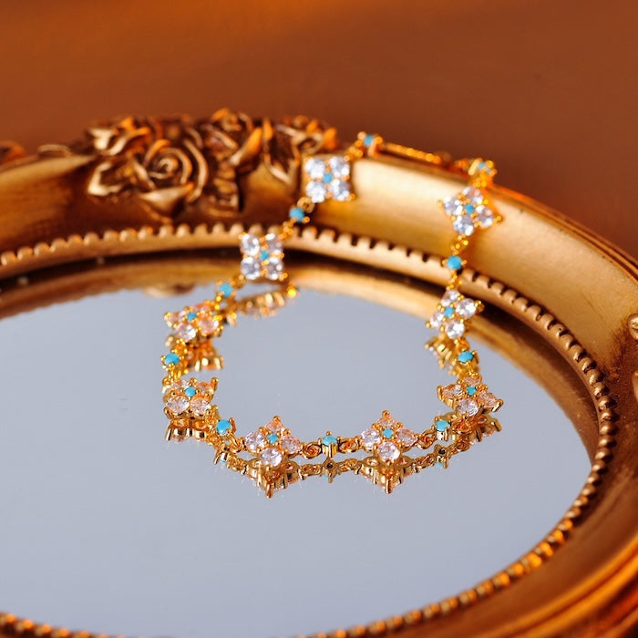 Four Leaf Flower Sparkle Bracelet