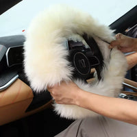 Luxury Lambskin Wool Steering Wheel Cover