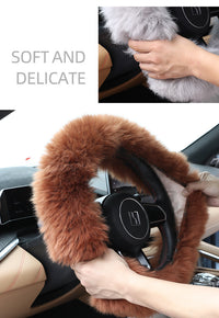 Luxury Lambskin Wool Steering Wheel Cover