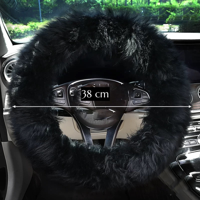Luxury Lambskin Wool Steering Wheel Cover