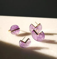 Geometric Design Amethyst Major Arc Ear Studs