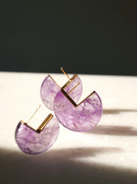 Geometric Design Amethyst Major Arc Ear Studs