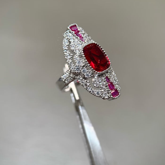 Art Deco Style Ruby Statement Ring