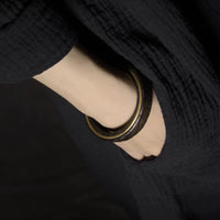 Black Sandal Wood Bronze Line Bangle-Unisex