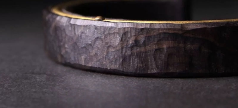 Black Sandal Wood Bronze Line Bangle-Unisex