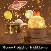 Bunny Galaxy Projection Night Lamp