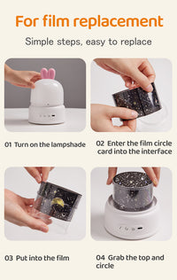 Bunny Galaxy Projection Night Lamp