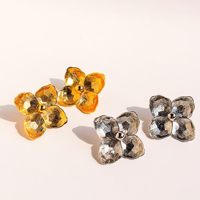 Chunky Textured Flower Earrings