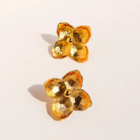 Chunky Textured Flower Earrings