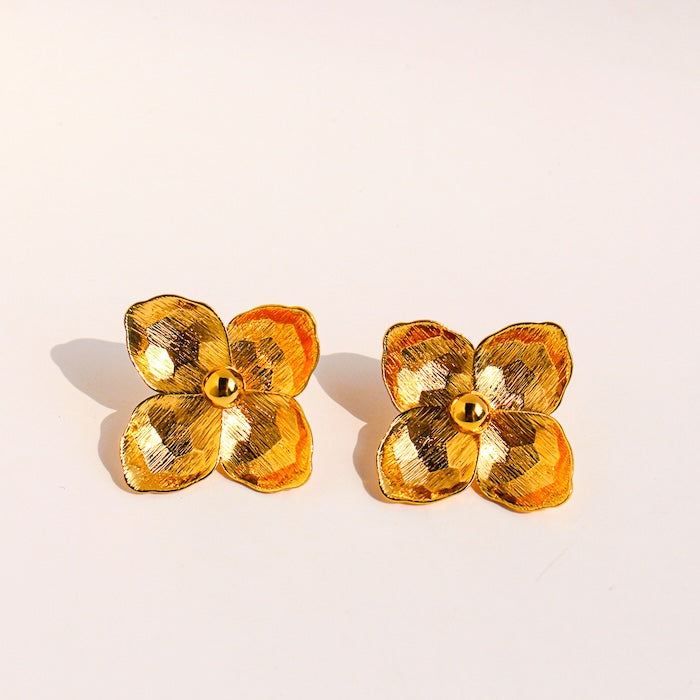 Chunky Textured Flower Earrings