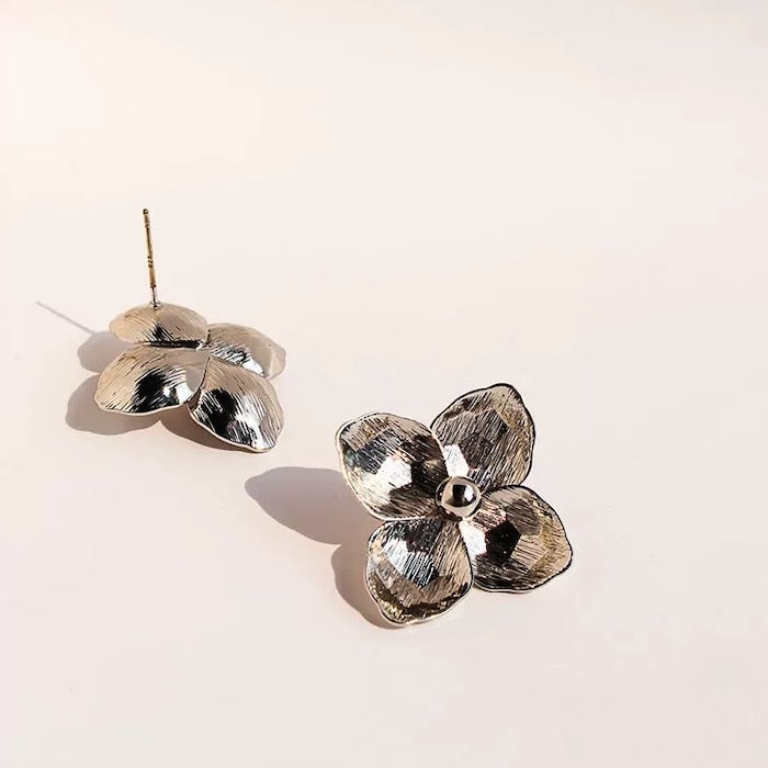 Chunky Textured Flower Earrings