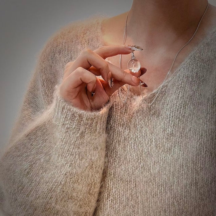 Clear Quartz Reindeer Necklace