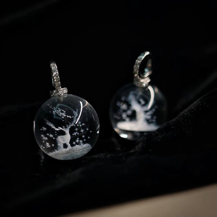 Clear Quartz Reindeer Necklace