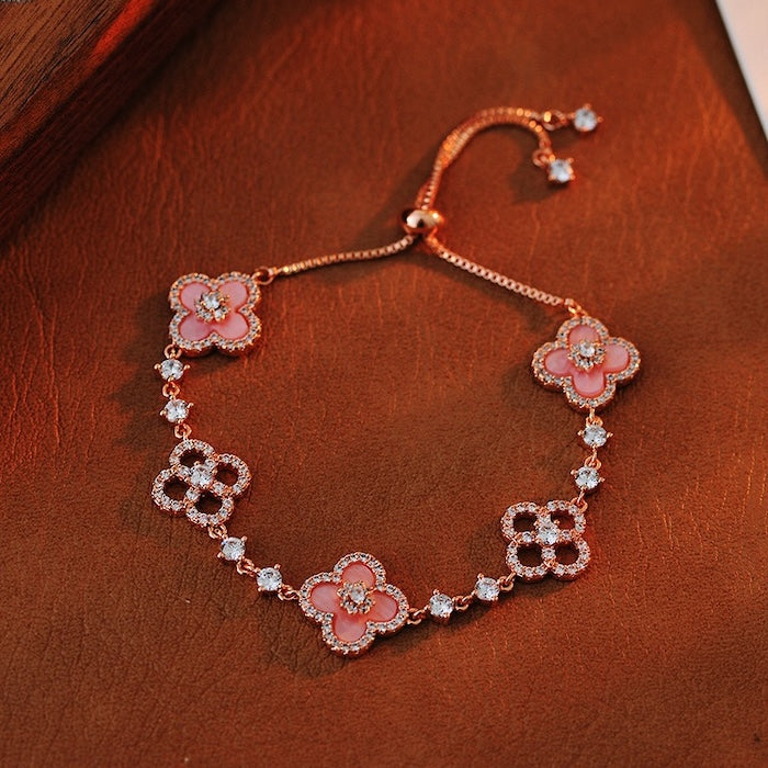 Shimmering Clover Charm Bracelet