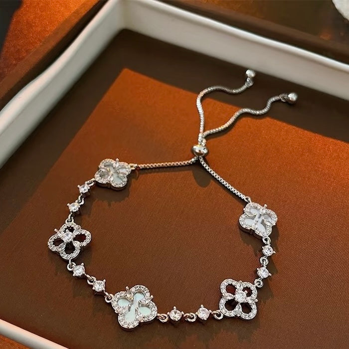 Shimmering Clover Charm Bracelet