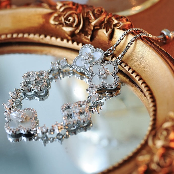 Shimmering Clover Charm Bracelet