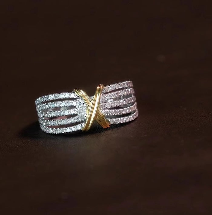 Luxurious Cross Line Eternity Ring