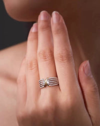 Luxurious Cross Line Eternity Ring