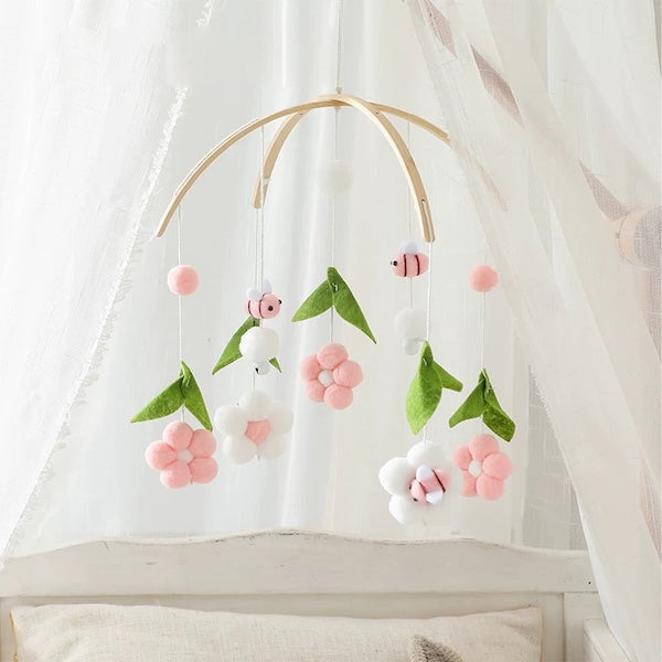 Baby Mobile with Bee n Cotton Flowers