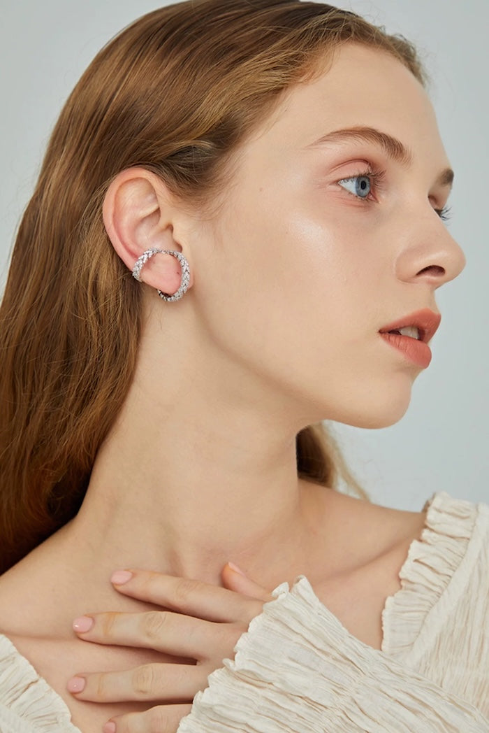Double Hoops Dazzling Ear Cuff-One piece