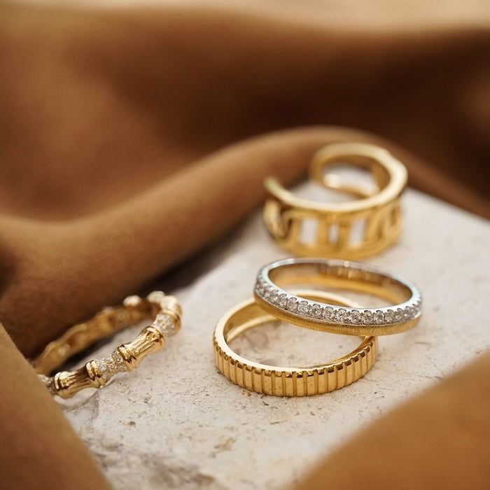 Dazzling Slim Layering Rings