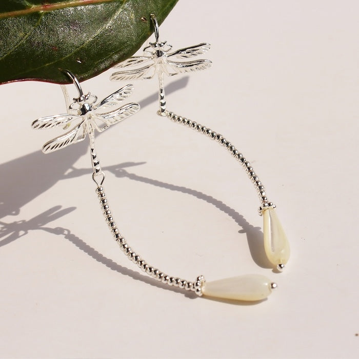 Silver Dragonfly Dynamic Earrings