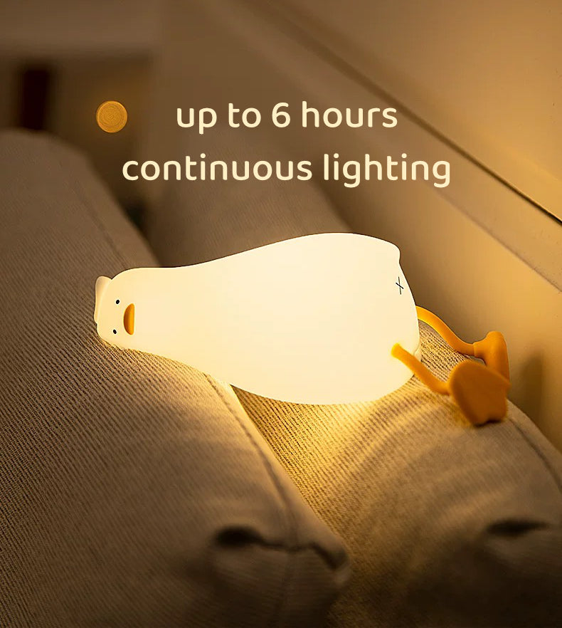 Cute Duck Night Lamp – Soft Silicone Baby Night Light
