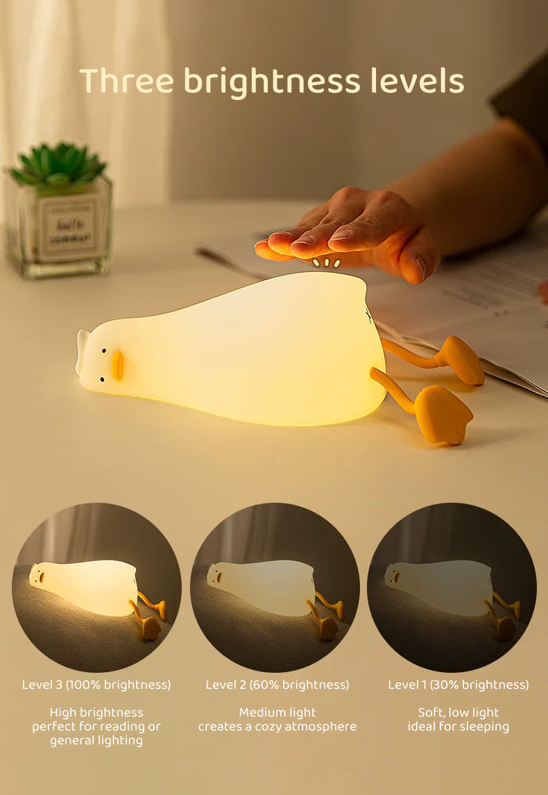 Cute Duck Night Lamp – Soft Silicone Baby Night Light