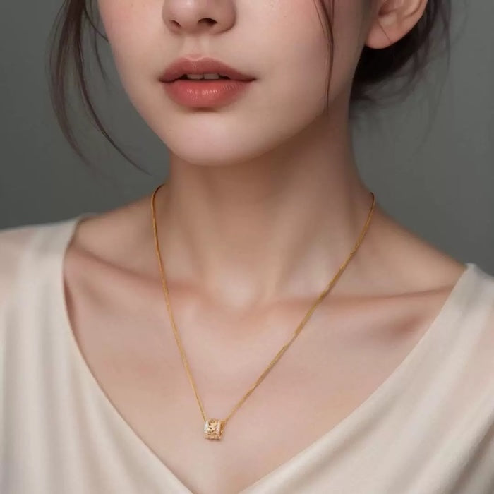 Golden Ears of Wheat Design Ring and Necklace