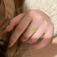 Golden Ears of Wheat Design Ring and Necklace