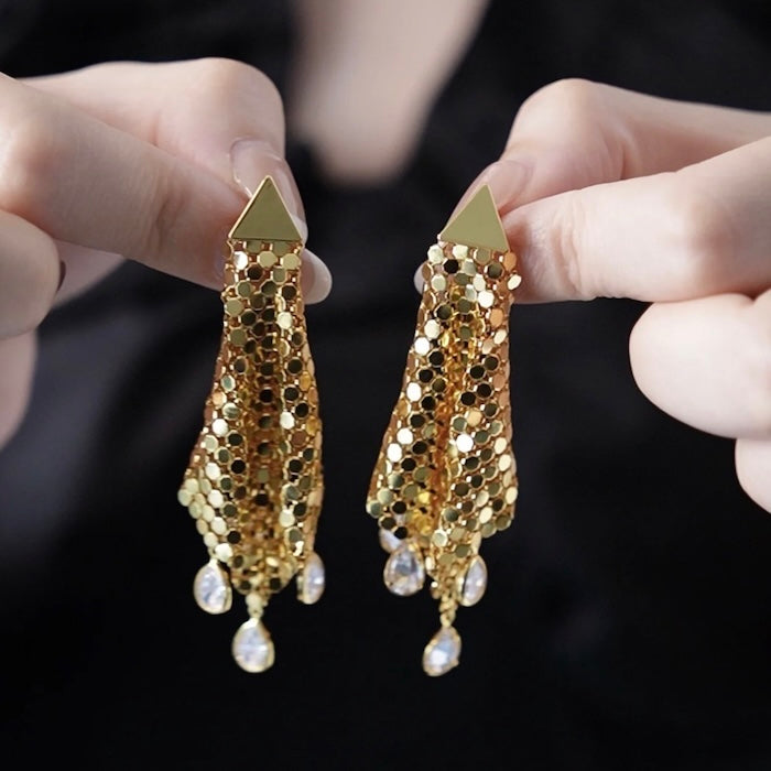 Glittering Fish Scales Cloth Earrings