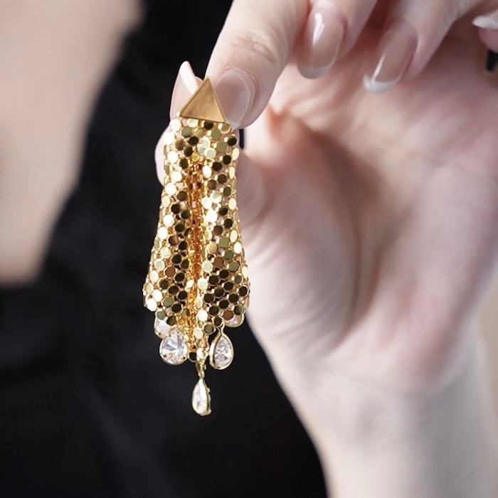 Glittering Fish Scales Cloth Earrings