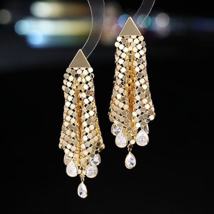 Glittering Fish Scales Cloth Earrings