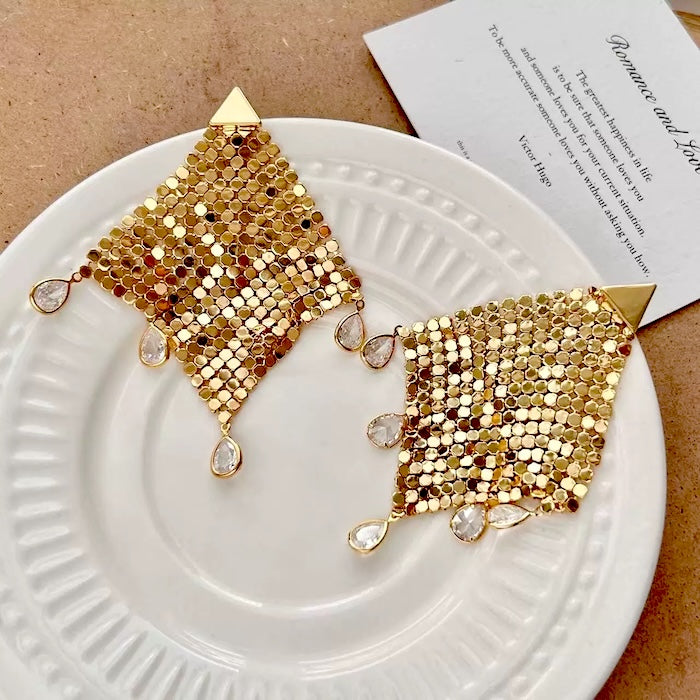 Glittering Fish Scales Cloth Earrings