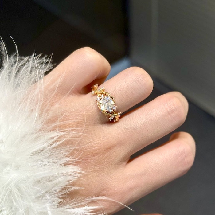 Gold Vermeil Flower Branch Ring