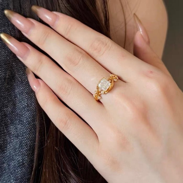 Gold Vermeil Flower Branch Ring