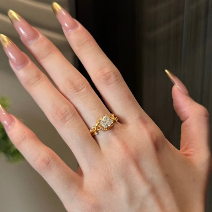 Gold Vermeil Flower Branch Ring